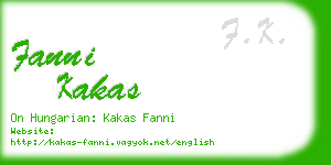 fanni kakas business card